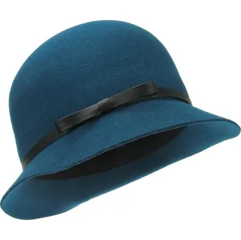 Klobouk Petrolejový plstěný klobouk vysoký s kulatou střechou (Dámský klobouk G020)