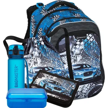 Městský batoh Velký set BAGMASTER LUMI 23 D modré auto
