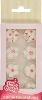 Jedlá dekorace na dort FunCakes Cukrová dekorace kytičky bílé 32 ks
