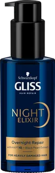 Vlasová regenerace Schwarzkopf Gliss Night Elixir Ultimate Repair noční elixír na vlasy 100 ml