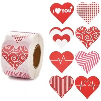 samolepka Samolepky na kotoučku - Srdce bije pro lásku (500 ks)