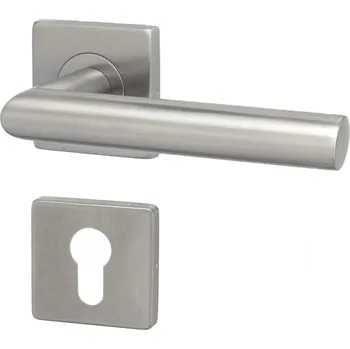 Dveřní kování HOLAR Dveřní kování METAL TUBE MT 11 s hranatou rozetou Provedení: pro klíč - BB, Povrchová úprava: nerez mat