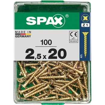 Vrut SPAX Vrut 2,5x20, zápustná hlava, PZ, YELLOX, 100 ks (M)