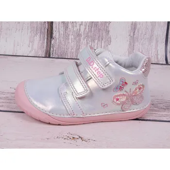 Dívčí polobotky D.D.step Celoroční boty obuv D.D. step kožené BAREFOOT S070-313A s motýlkem velikost: 23
