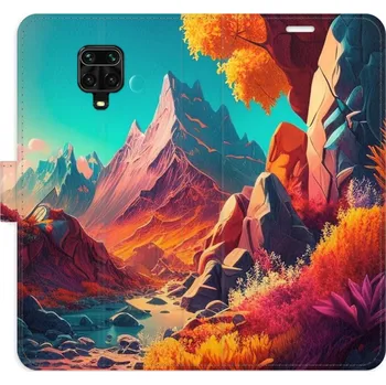 Pouzdro na mobilní telefon Flip pouzdro iSaprio - Xiaomi Redmi Note 9 Pro / Note 9S - Colorful Mountains - kapsičky na karty (Knížkový flip kryt, obal, pouzdro iSaprio na mobil Xiaomi Redmi Note 9 Pro / Note 9S - Colorful Mountains - 360° ochrana telefonu, přihrádka na karty a)