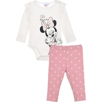 Bílo-růžový set body a legínů Minnie Mouse Velikost: 81