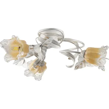 Light for home - Přisazený lustr s třemi stínitky 17203 "LIZAVETA", 3X40W, E14, bílá, zlatá, patina