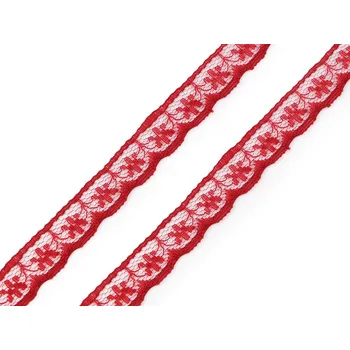 Krajka Silonová krajka šíře 12 mm, barva 2 červená