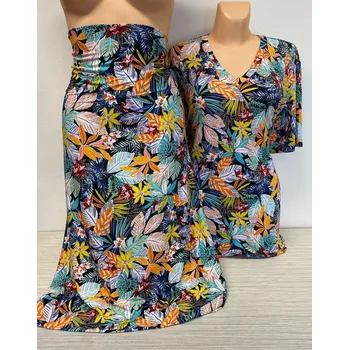 Dámský kostýmek dámské kostýmky, Barva Jako na obrázku, Velikost XXXL 54, Materiál 96% Viskoza 4% Lycra