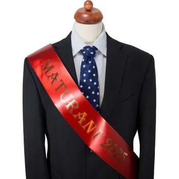 Party dekorace Maturitní šerpa šarlatově červená - saténová