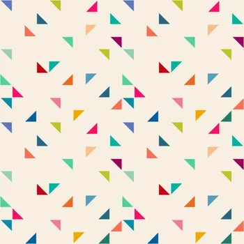 Funkční tričkovina, úplet TORINO, barevné trojúhelníčky, látka, metráž