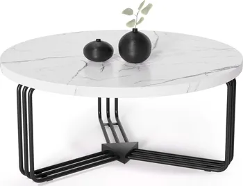 Konferenční stolek Halmar Antica bílý mramor/černý