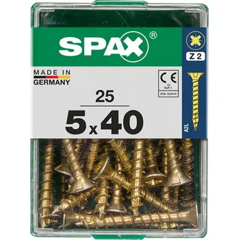 Vrut SPAX Vrut 5x40, zápustná hlava, PZ, YELLOX, 25 ks (M)