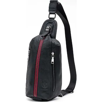 Bullcaptain kožená taška přes rameno Oddvin Černá 6L BULLCAPTAIN 97k-cube