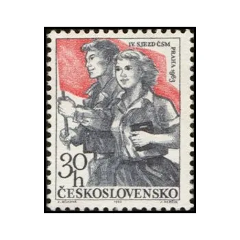 Poštovní známka IV. sjezd ČSM - čistá - č. 1301
