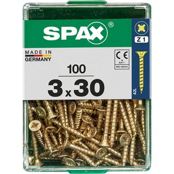 Vrut SPAX Vrut 3x30, zápustná hlava, PZ, YELLOX, 100 ks (M)