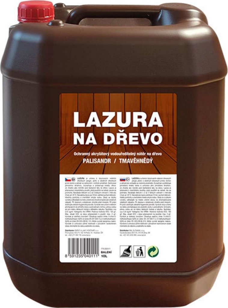Barvy a Laky Hostivař Lazura na dřevo palisandr 10L
