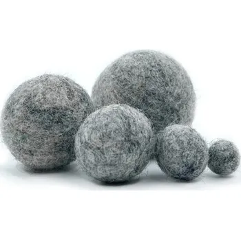 MMboutique Plstěná kulička vel.M 042-Marbled Light Grey