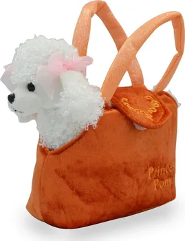Plyšová hračka Teddies Pes v tašce 19 cm bílý/oranžová taška