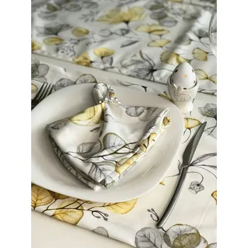 Papírový ubrousek Látkový ubrousek VĚTVIČKA ŽLUTÁ 35x35 CM