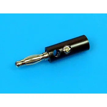 Krokosvorka Banánek 4mm se šroubkem - Černá Banánek