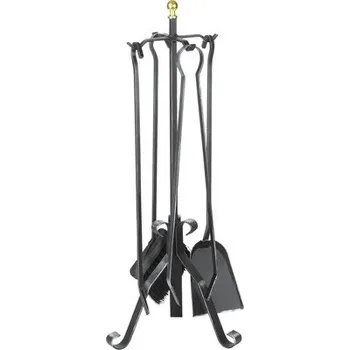 Krbové nářadí Krbová souprava LIENBACHER 4-dílná, kovaná černá
