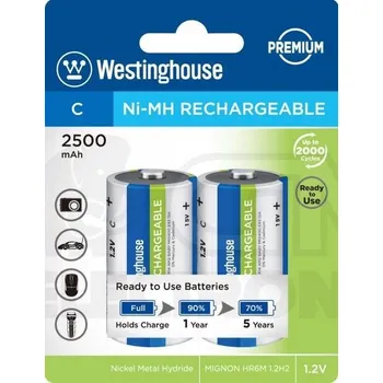 Vývojová deska Westinghouse Premium akumulátor C 2500mAh - Malý, 2 kusy, 1,2V