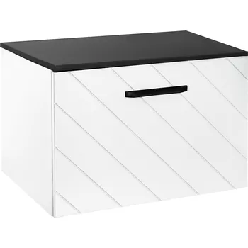 Koupelnový nábytek Besco FLOO 60 cm NASUF654ZZL umyvadlová skříňka zelená matná / zlatá levá