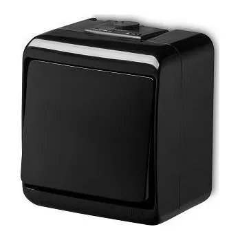 vypínač Vypínač č.1 nástěnný, IP54, černý, Karlik