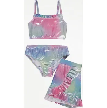 Dívčí spodní prádlo GEORGE DÍVČÍ PLAVKY DVOJDÍLNÉ SE SUKNÍ "CELEBRITY" Barva: vzor, Velikost: 10-11 let (146)