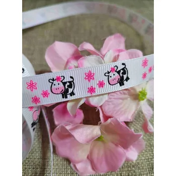 Stuha Rypsová stuha kravičky šíře 15 mm kravičky