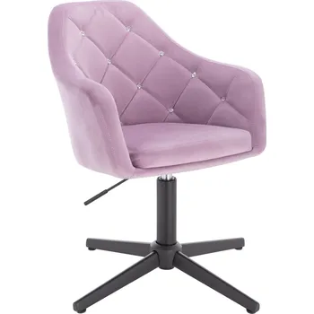 Otočné křeslo Hamar Diamonds velur na černém kříži - fialový vřes