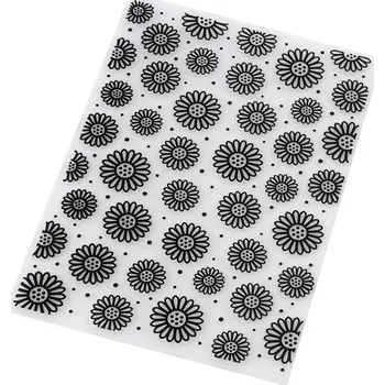 Výtvárné potřeby Texturovací šablona na polymerovou hmotu, barva 1 transparent květy