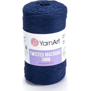 Příze Pletací příze YarnArt TWISTED MACRAME 3mm 784 tmavě modrá, jednobarevná, 250g/195m