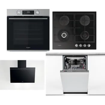 Set domácích spotřebičů WHIRLPOOL OMK58CU1SX + WHIRLPOOL GOFL 629/NB + WHIRLPOOL AKR 62F LT K + WHIRLPOOL WSIO 3O34 PFE X