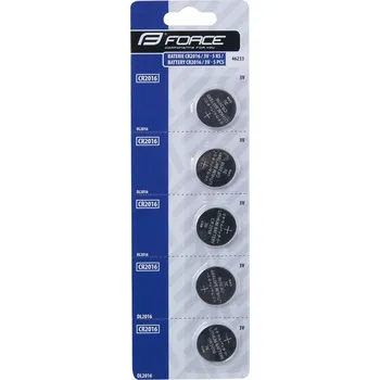 Článková baterie baterie FORCE mincové CR2016 / 3V 1 x 5 ks