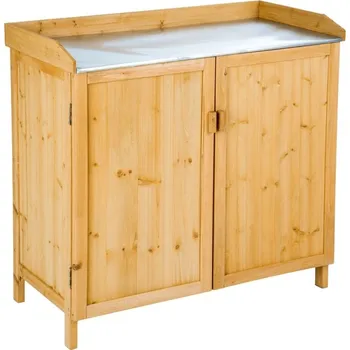 tectake Zahradní skřínka s odkládací plochou 98 x 48 x 95 cm hnědá