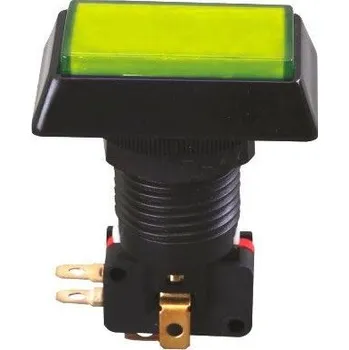 Tlačítko PBS-34, ON-(ON) 1p.250V/10A žluté, prosvětlené