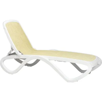Zahradní lehátko Béžovo-bílé látkové zahradní lehátko Nardi Omega