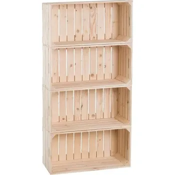 Knihovna Dřevěné bedýnky regál 120 x 60 x 30 cm