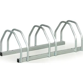 stojan na kolo Oboustranný stojan na jízdní kola na zem 3 stání 72 x 33 cm stříbrný