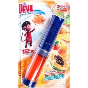 WC čistič WC point blok Dr. Devil 3in1, Tropic fruit