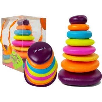 Hračka pro nejmenší Mamido Barevná stavebnice pyramida pro nejmenší NUKied
