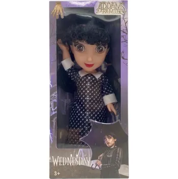 Panenka Wednesday Addams Family figurky, mix druhů Varianta: G - panenka puntíkaté šaty (15 cm)