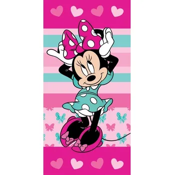 JERRY FABRICS Osuška Minnie Hearts tyrkys 04 Bavlna Froté, 70/140 cm