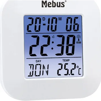 Budík Mebus 51511 DCF budík bílá