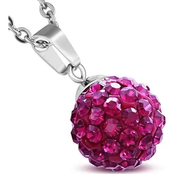 Přívěsek 12mm – Růžovo červené kuličky s kamínky