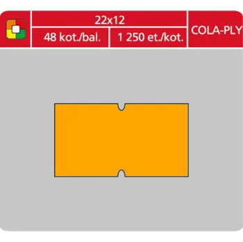 Samolepící etiketa Coveris Cola-ply - etikety cenové 22 x 12 mm, oranžové