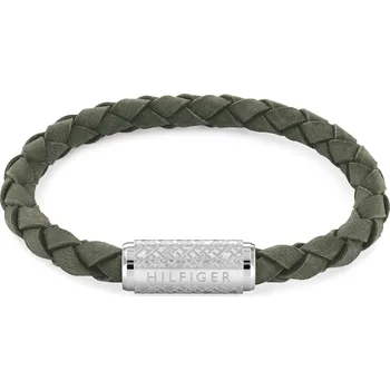 Náramek Tommy Hilfiger Stylový zelený kožený náramek Eplore the braid 2790481 + 2 měsíce na vrácení zboží