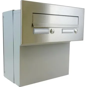 Poštovní schránka DOLS F-041 ČD-3 - nerezová poštovní schránka k zazdění, s 2x jmenovkou a 2x zvonkovým tlačítkem